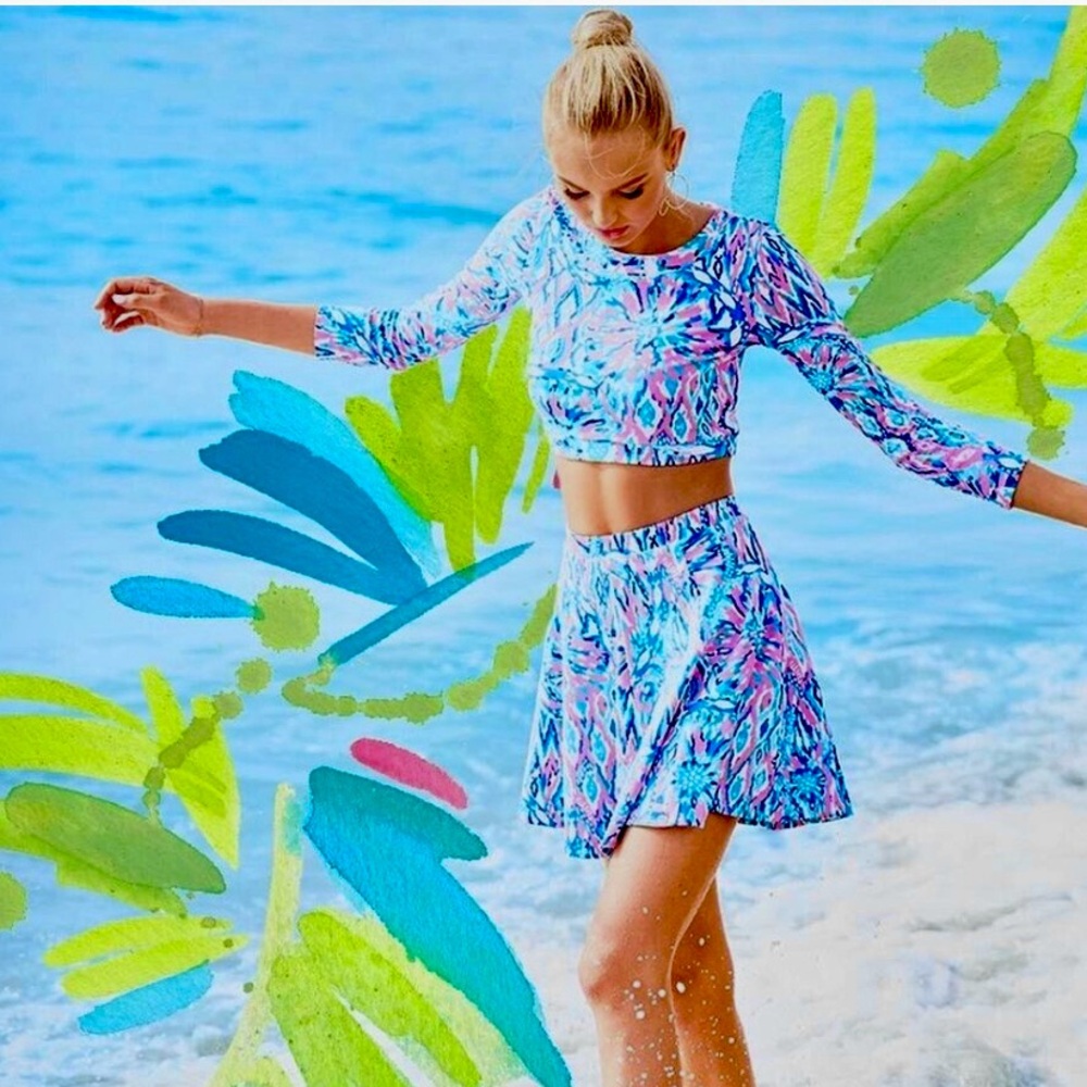 Lilly Pulitzer Carlita 2 piece Set in Tiki Pink Shake It Up - Small
